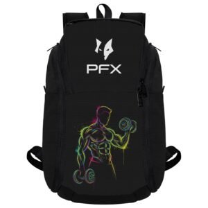 PFX Sports Graffiti Graphic Gym Bag | Freestyle Training Backpack (Black/Neon) – black