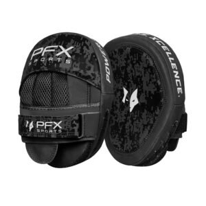 PFX Sports Focus Mitts – Curved Hook & Jab Pads – Black / White