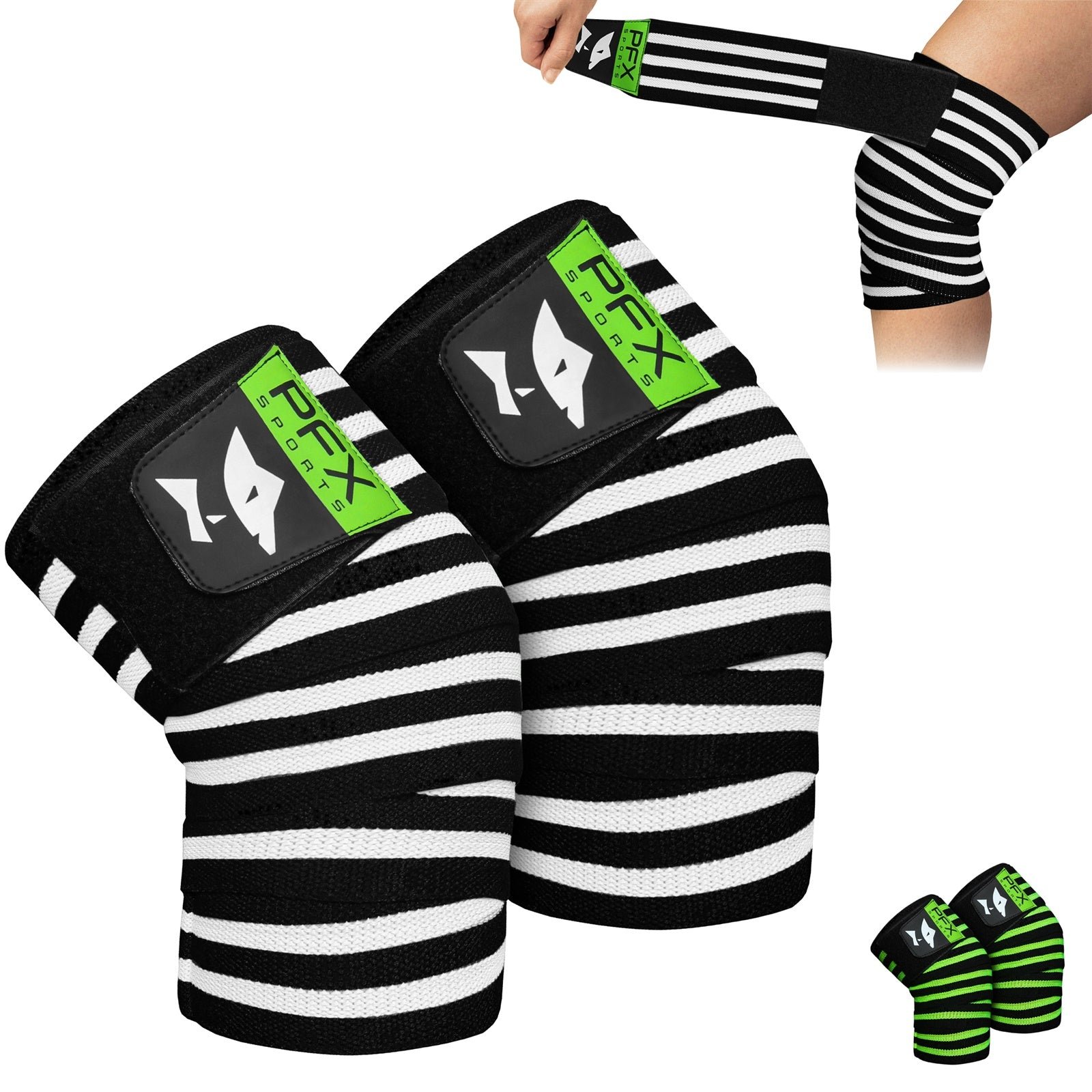 Heavy Duty Knee Wraps for Powerlifting & Weight Training – white