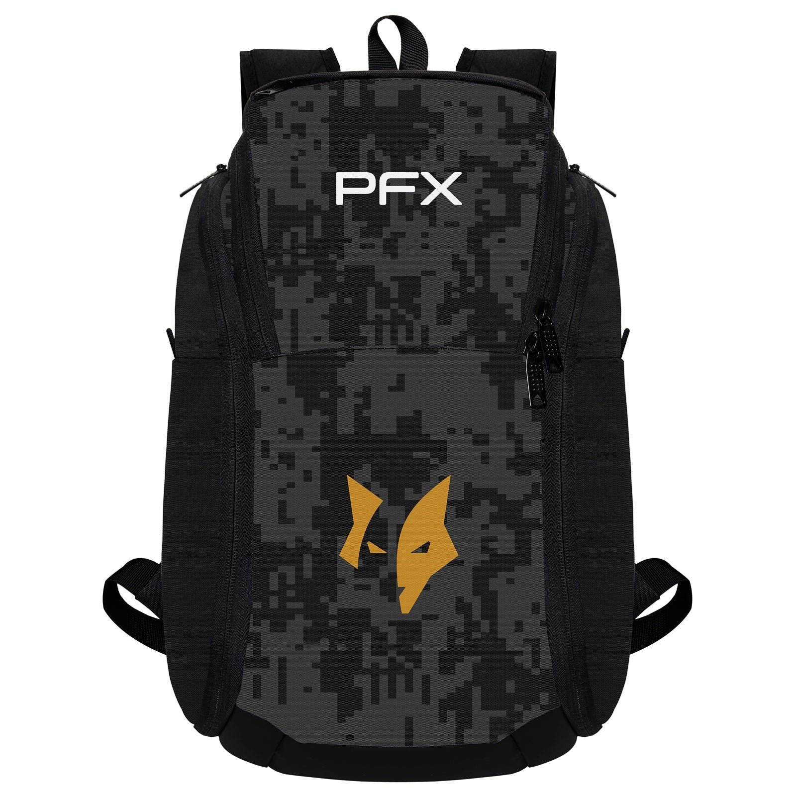PFX Sports Digital Camo Backpack | Tactical Gear & Utility Bag (Black/Gold Camo) – white - Image 2