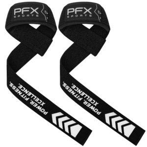 PFX Grip Strength Bundle (Weightlifting Wrap Straps, Lifting Straps & Figure 8 Straps) + Free Drawstring Bag – red