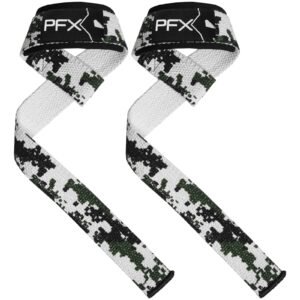 PFX Sports Weight Lifting Straps with Wrist Support – Green / White / Camo