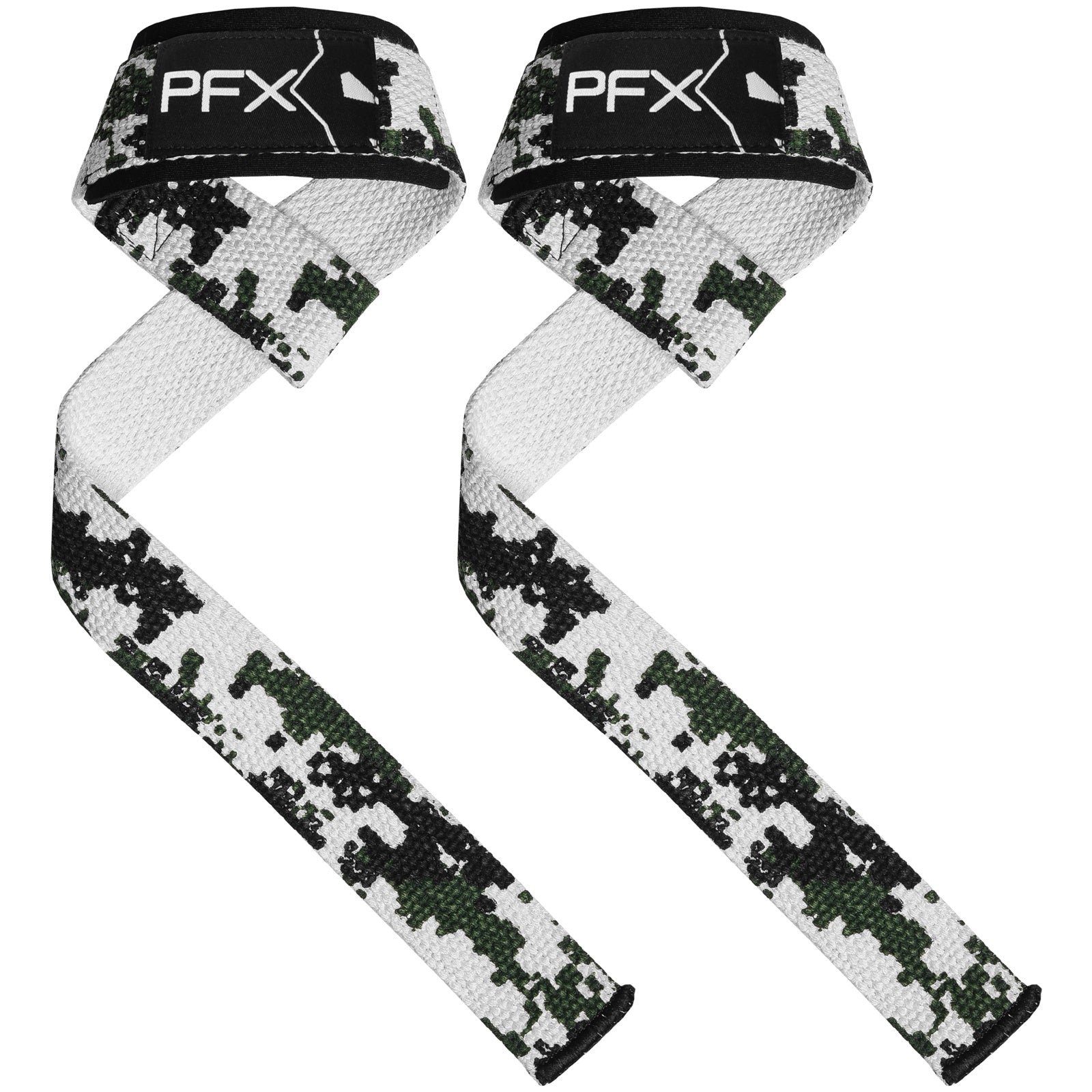 PFX Sports Weight Lifting Straps with Wrist Support – Green / White / Camo