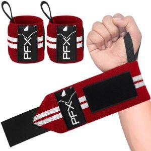 PFX Sports Wrist Wraps for Weightlifting – red