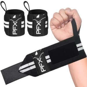 PFX Sports Wrist Wraps for Weightlifting – white