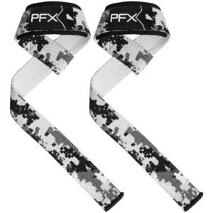 PFX Sports Weight Lifting Straps with Wrist Support – Grey / Black / Camo