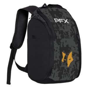 PFX Sports Digital Camo Backpack | Tactical Gear & Utility Bag (Black/Gold Camo) – white