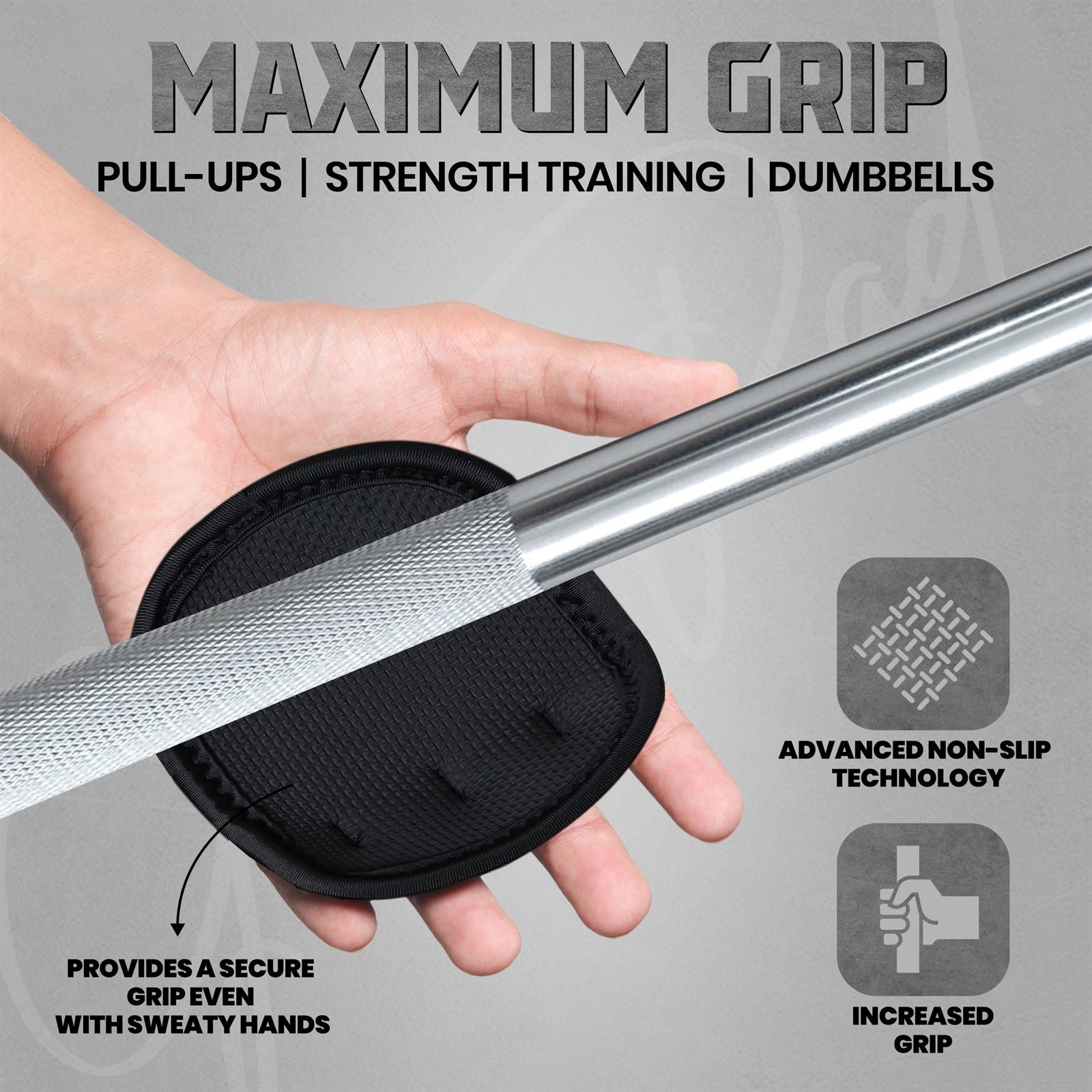 PFX Sports Pro-Grip Anti-Slip Grip Pads | Weightlifting Palm Protectors (One Size Fits All) - Image 2