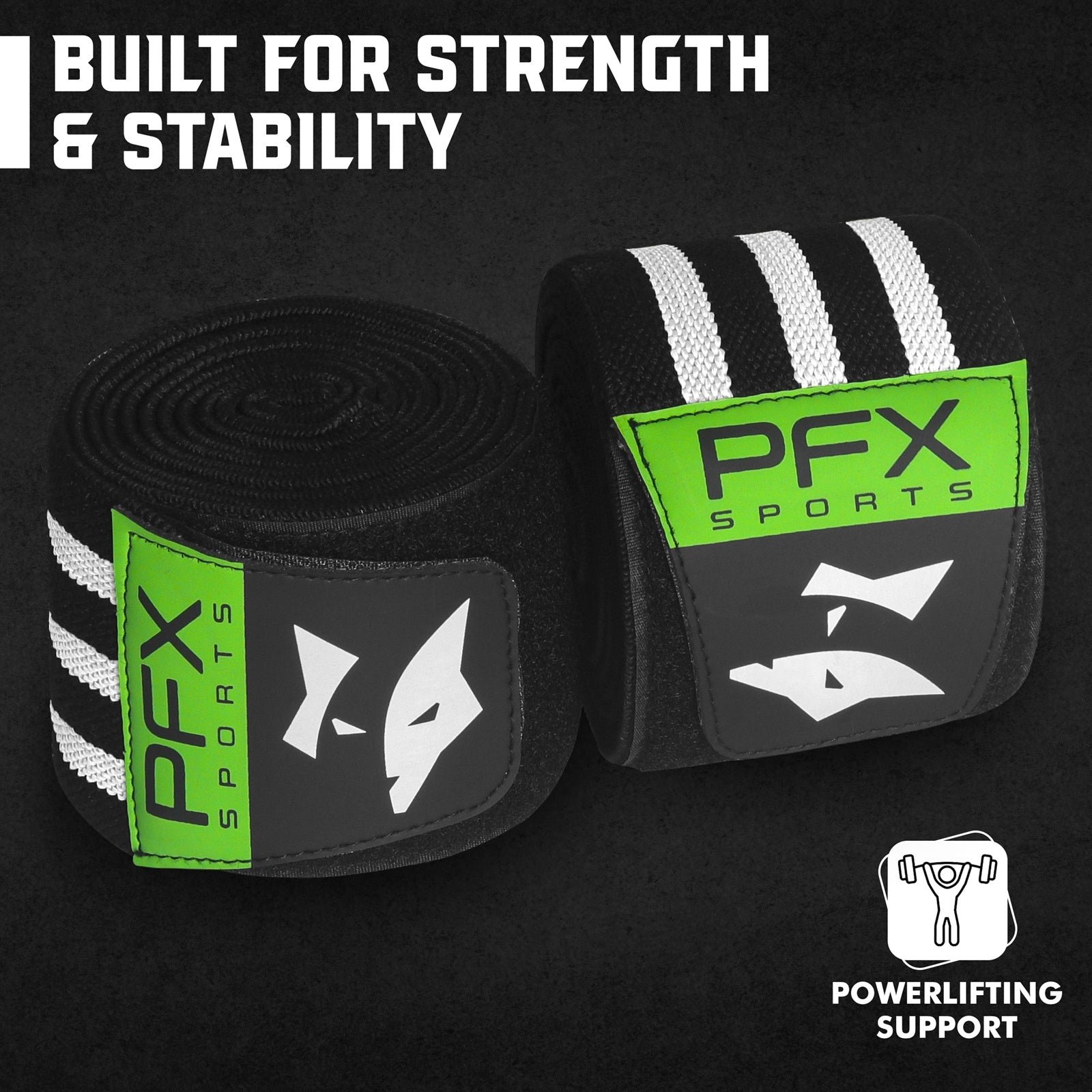 Heavy Duty Knee Wraps for Powerlifting & Weight Training – white - Image 2