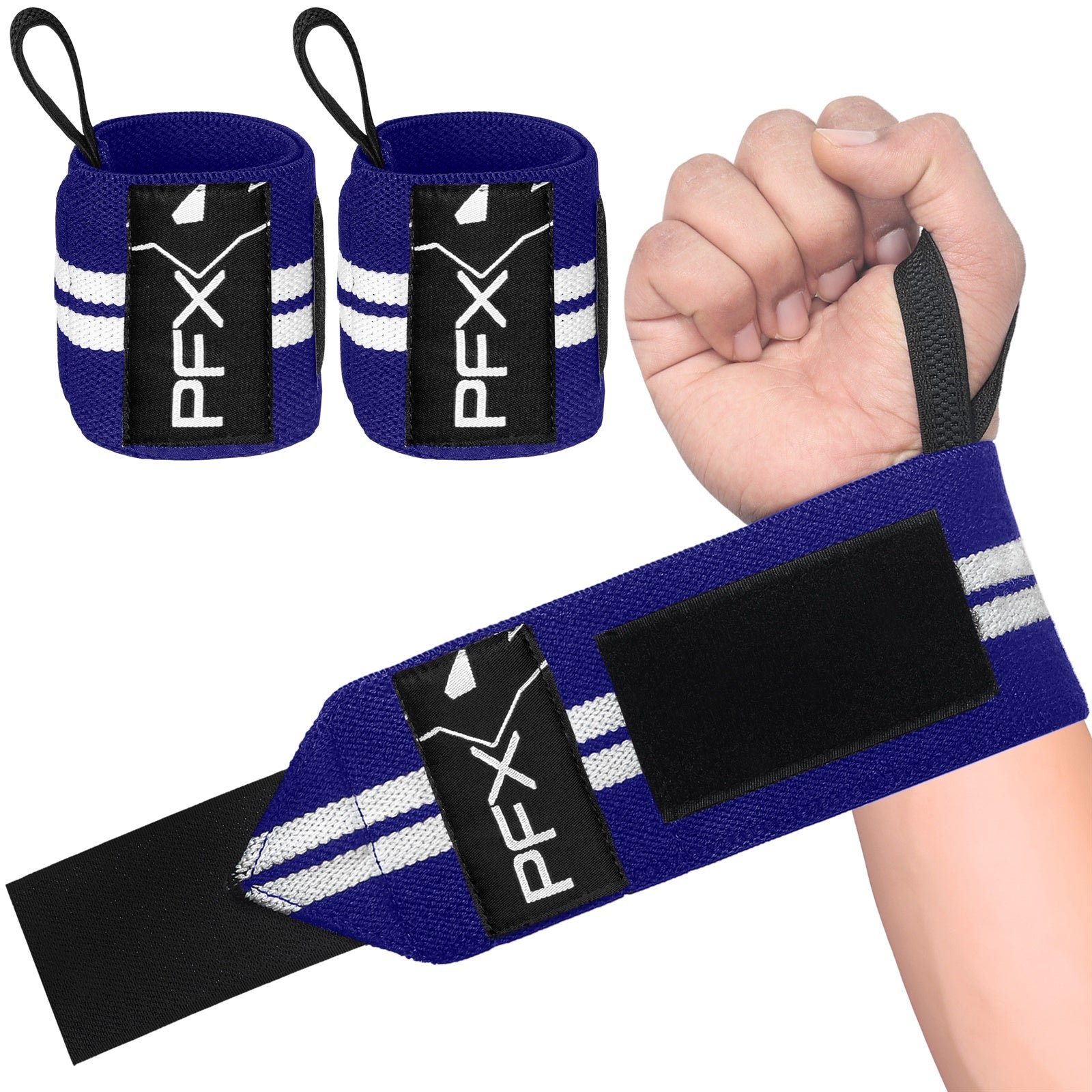 PFX Sports Wrist Wraps for Weightlifting – blue