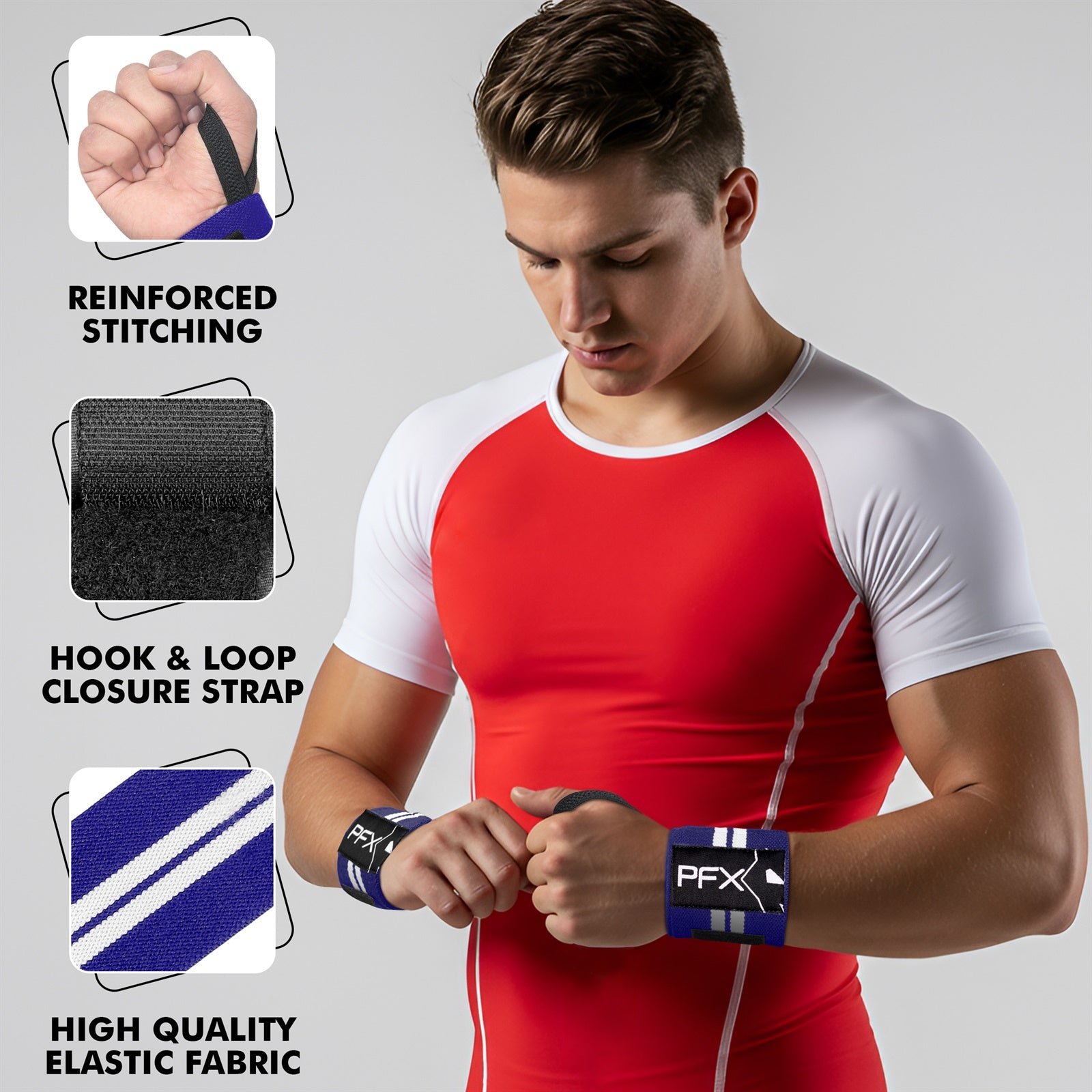 PFX Sports Wrist Wraps for Weightlifting – red - Image 7