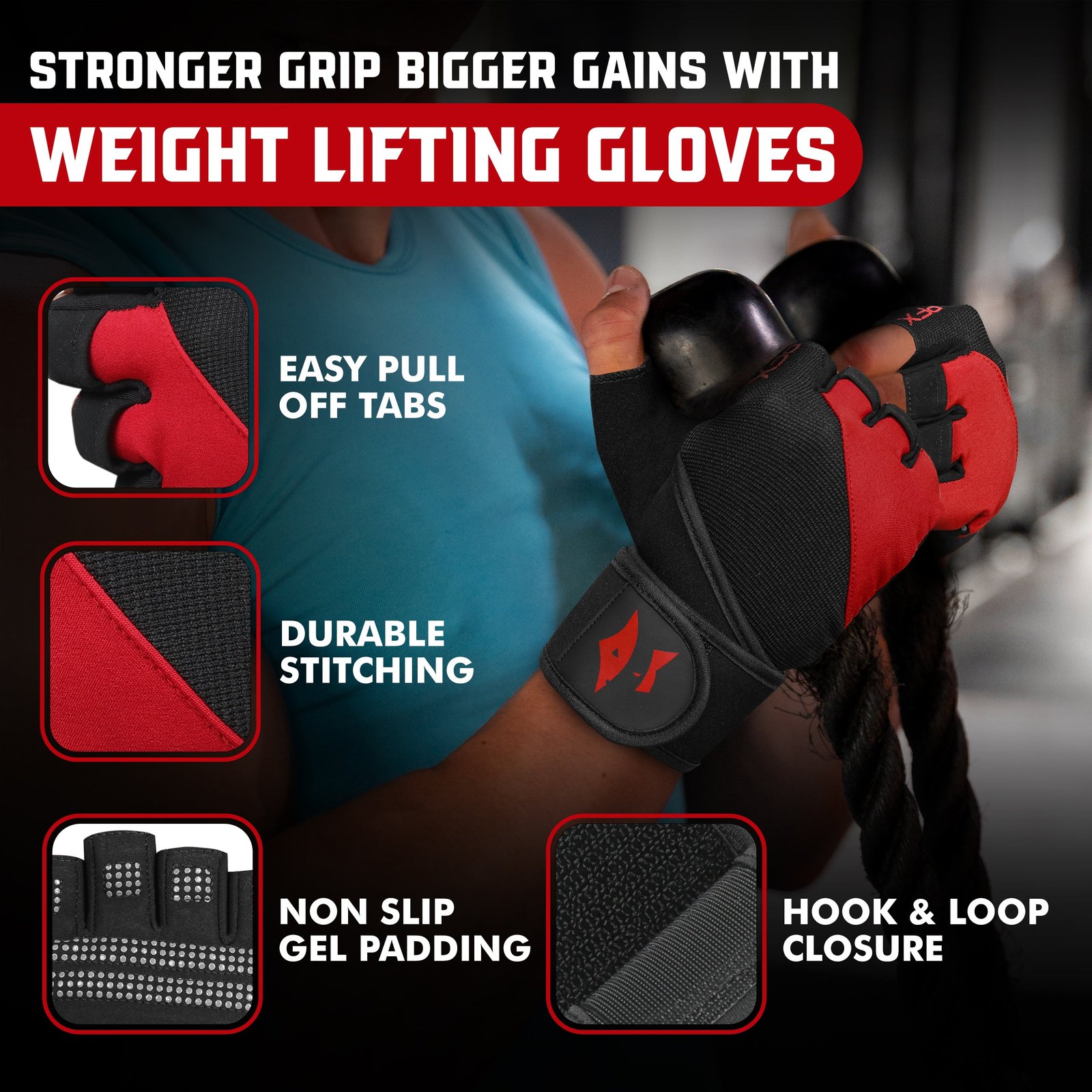 Weight Lifting Gloves with Wrist Straps – Full Palm Protection & Non-Slip Grip for Men & Women – grey - Image 2