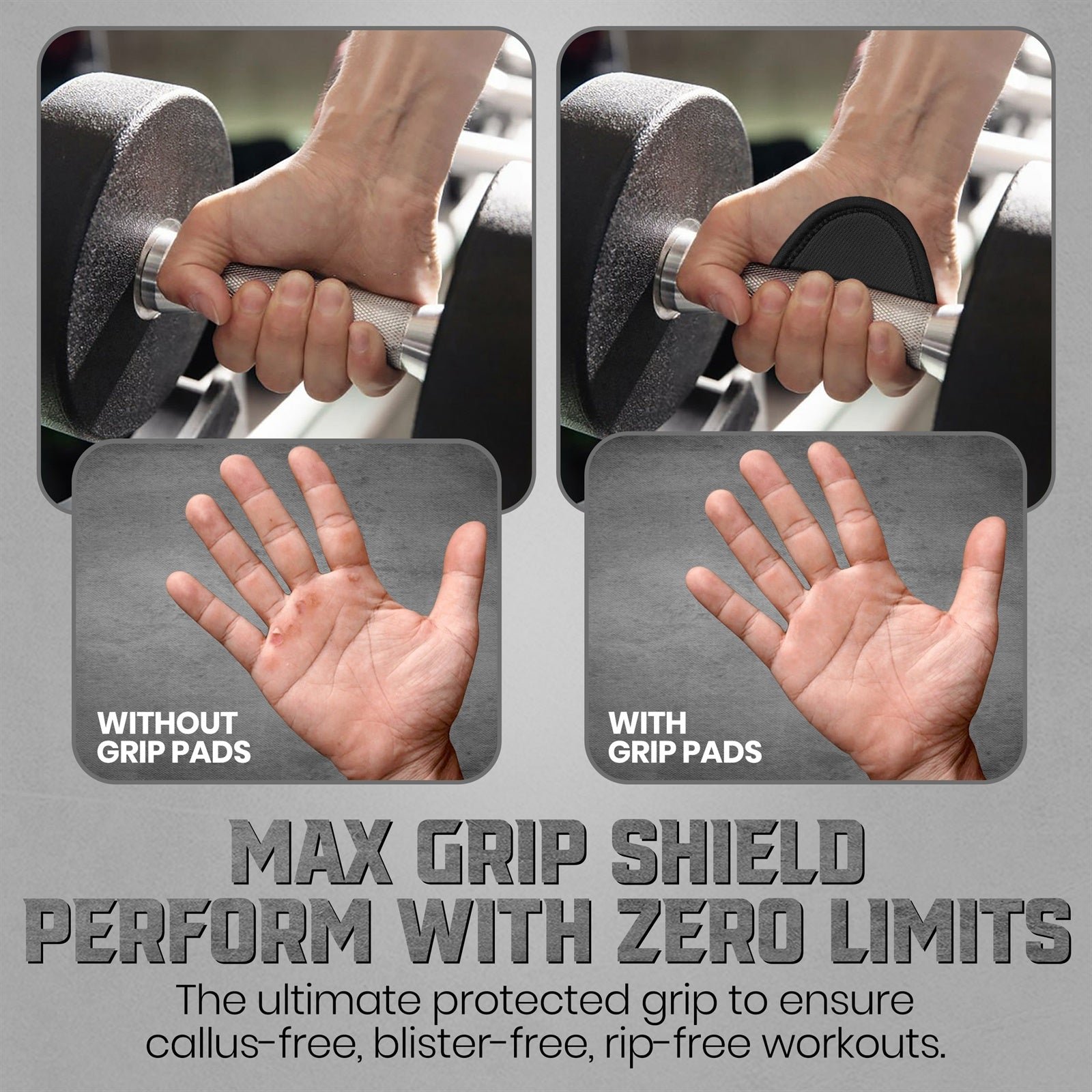 PFX Sports Fusion Anti-Slip Grip Pads | Weightlifting Palm Protectors (One Size Fits All) - Image 3