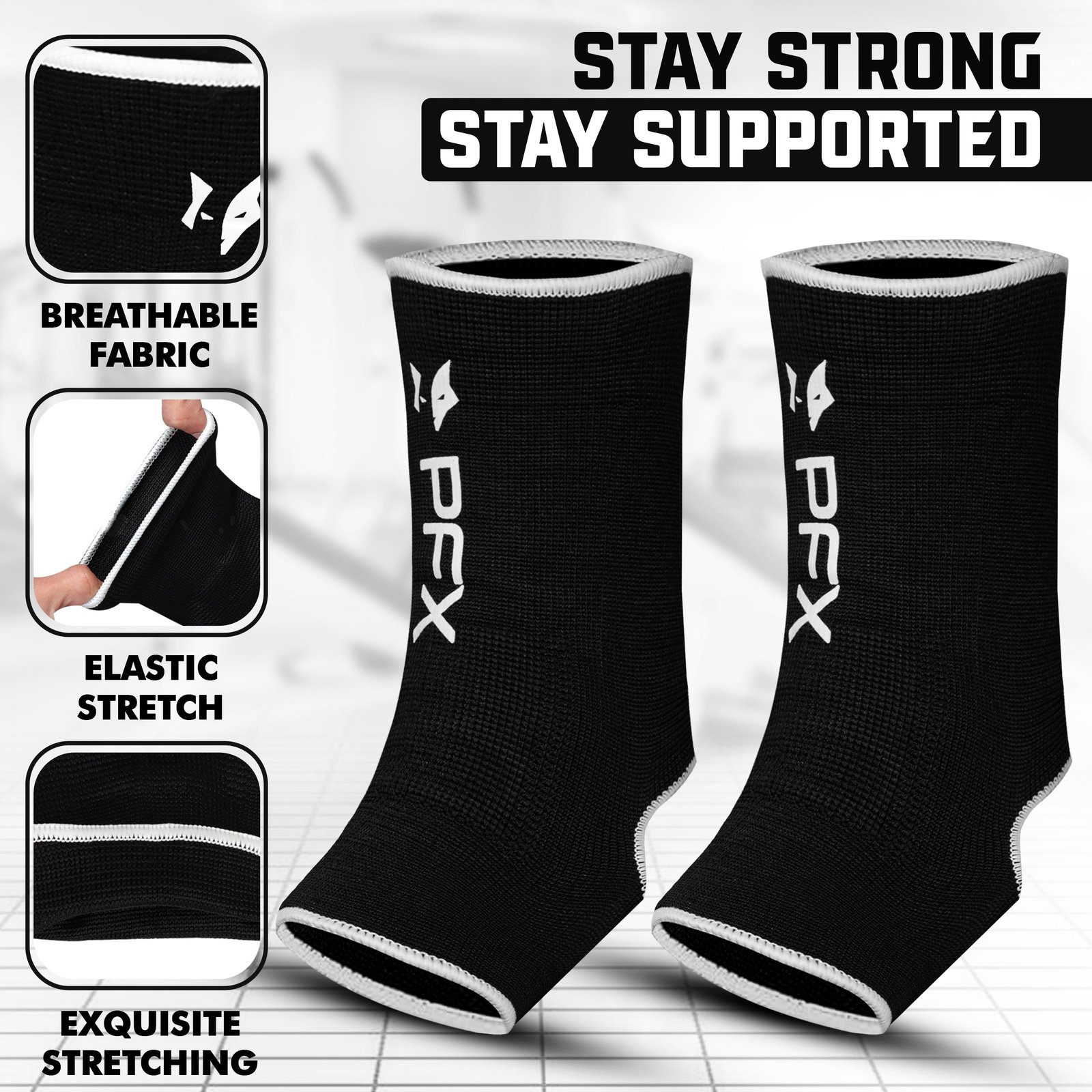 PFX Sports Ankle Sleeves (S/M) & (L/XL) – yellow - Image 2