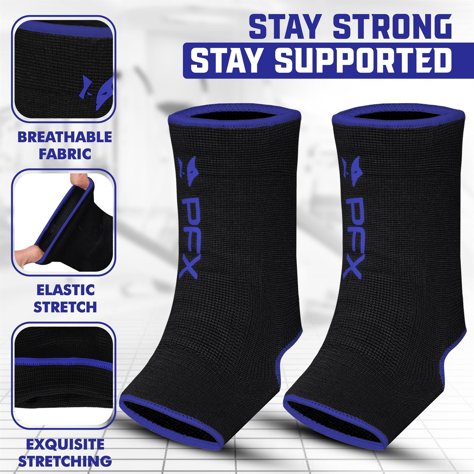 PFX Sports Ankle Sleeves (S/M) & (L/XL) – white - Image 3