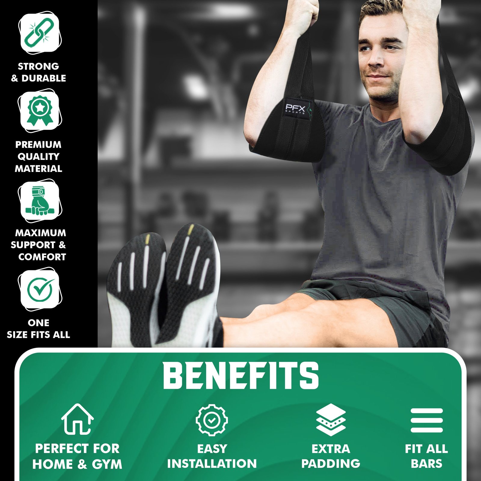 PFX Sports AB Straps – Heavy-Duty Hanging Arm Straps for Core & Abdominal Workouts - Image 5