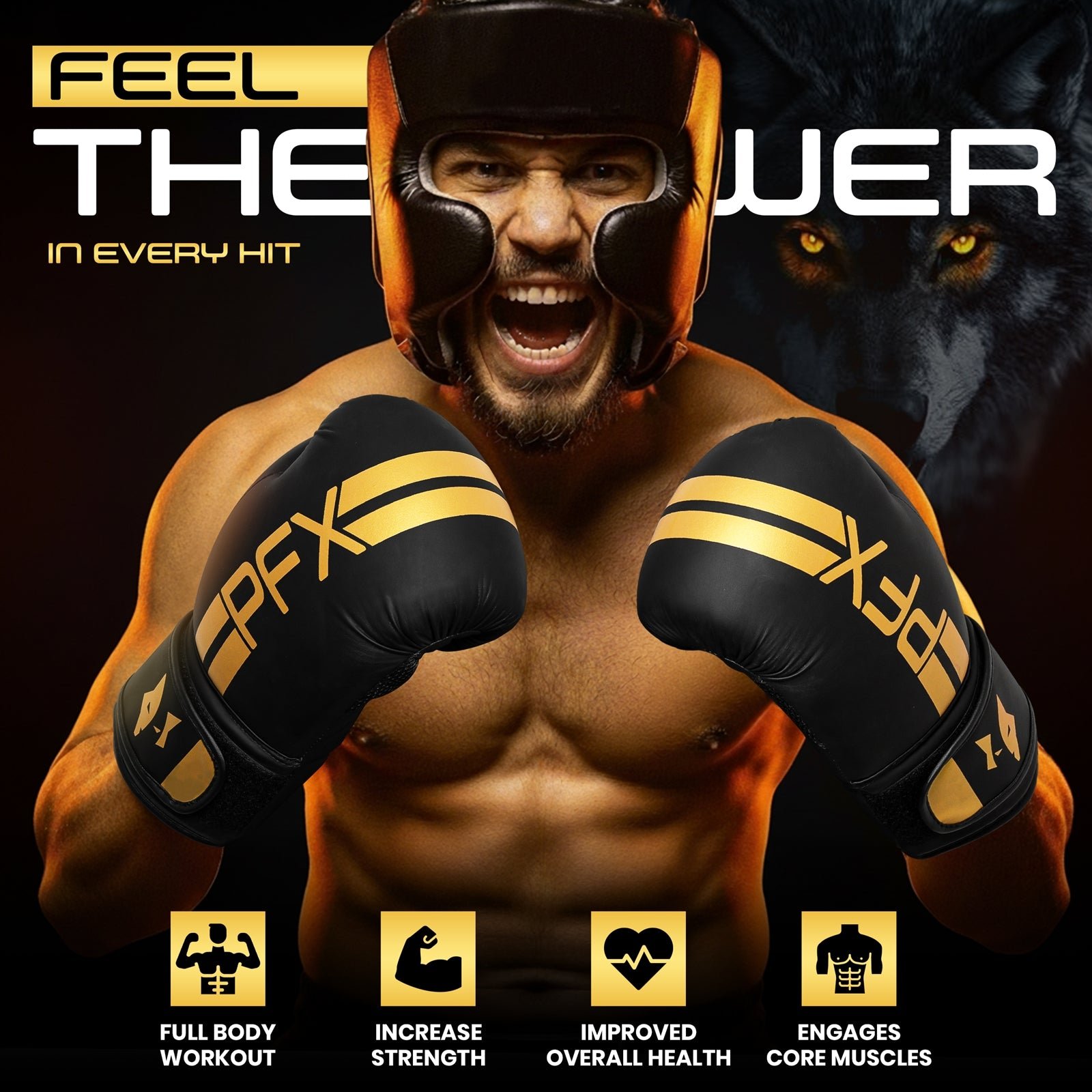 PFX Golden Series Boxing Gloves – 08oz - 16oz - Image 6