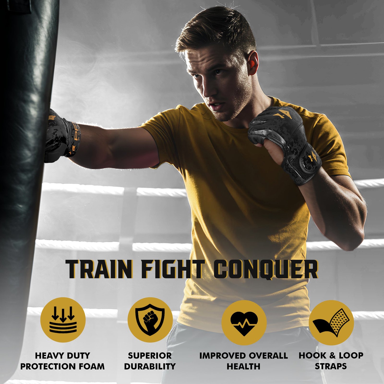 PFX MMA Fighting Gloves – Black / White - Image 3