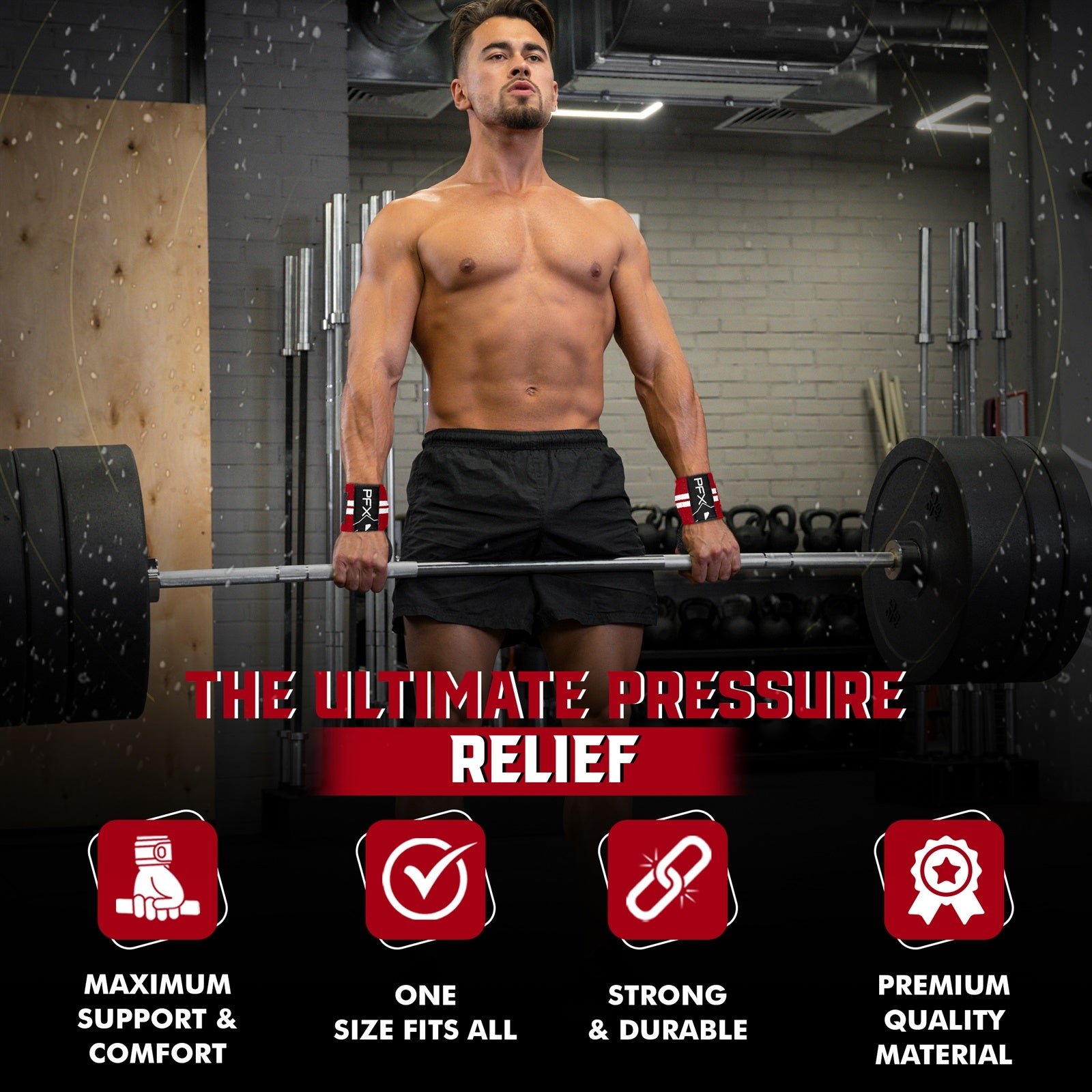 PFX Sports Wrist Wraps for Weightlifting – white - Image 5
