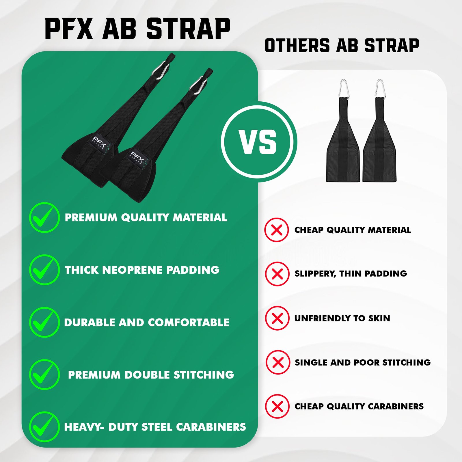 PFX Sports AB Straps – Heavy-Duty Hanging Arm Straps for Core & Abdominal Workouts - Image 6