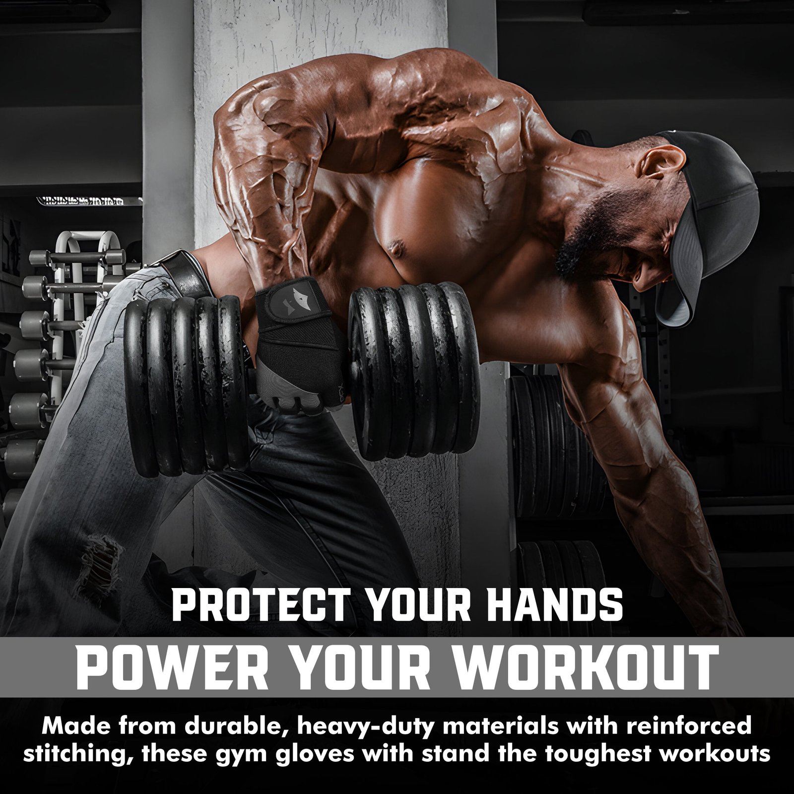 Weight Lifting Gloves with Wrist Straps – Full Palm Protection & Non-Slip Grip for Men & Women – grey - Image 5