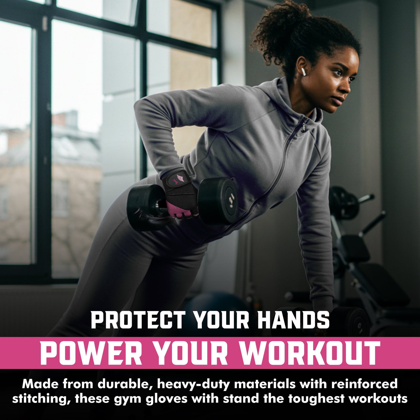 Weight Lifting Gloves with Wrist Straps – Full Palm Protection & Non-Slip Grip for Men & Women – blue - Image 3
