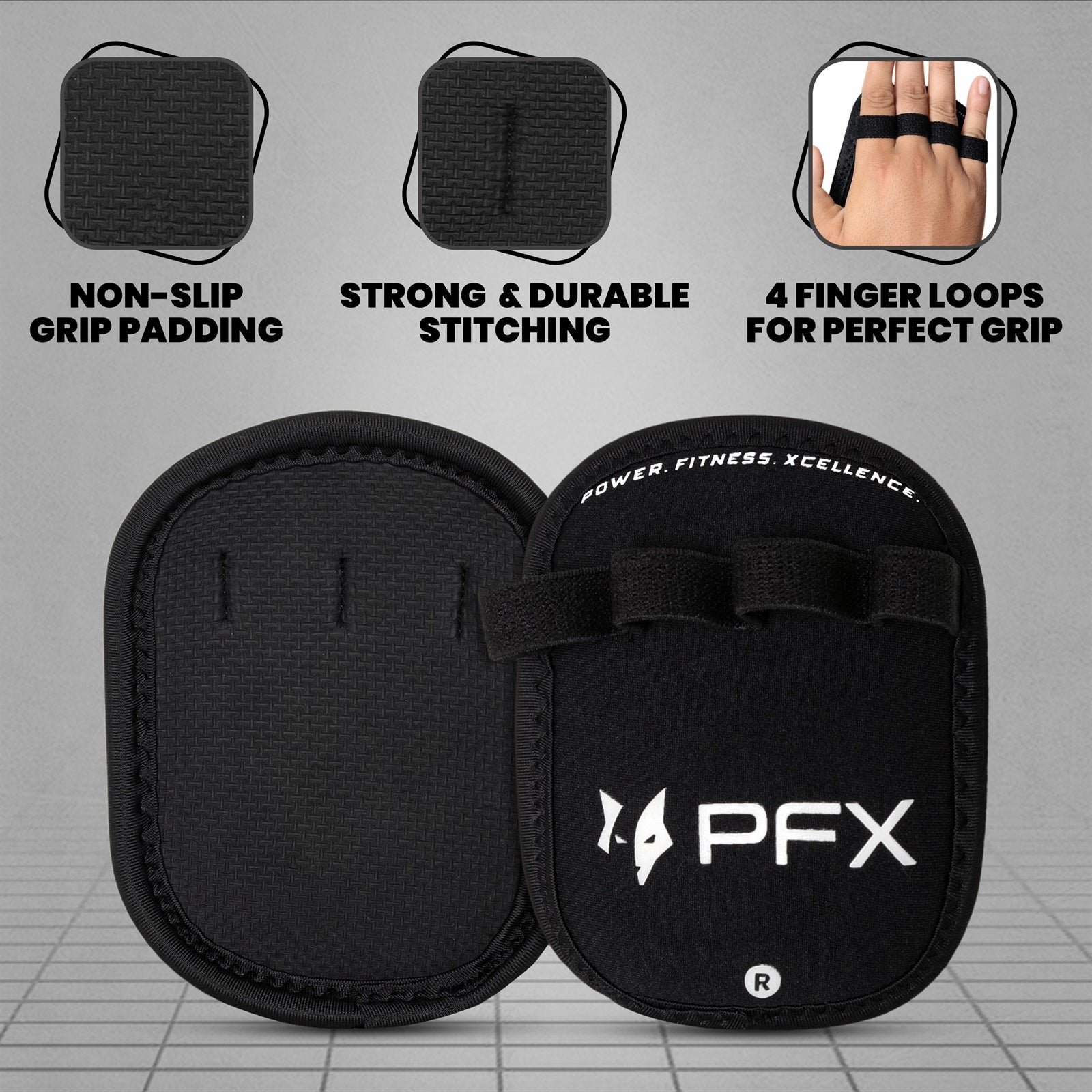 PFX Sports Pro-Grip Anti-Slip Grip Pads | Weightlifting Palm Protectors (One Size Fits All) - Image 5