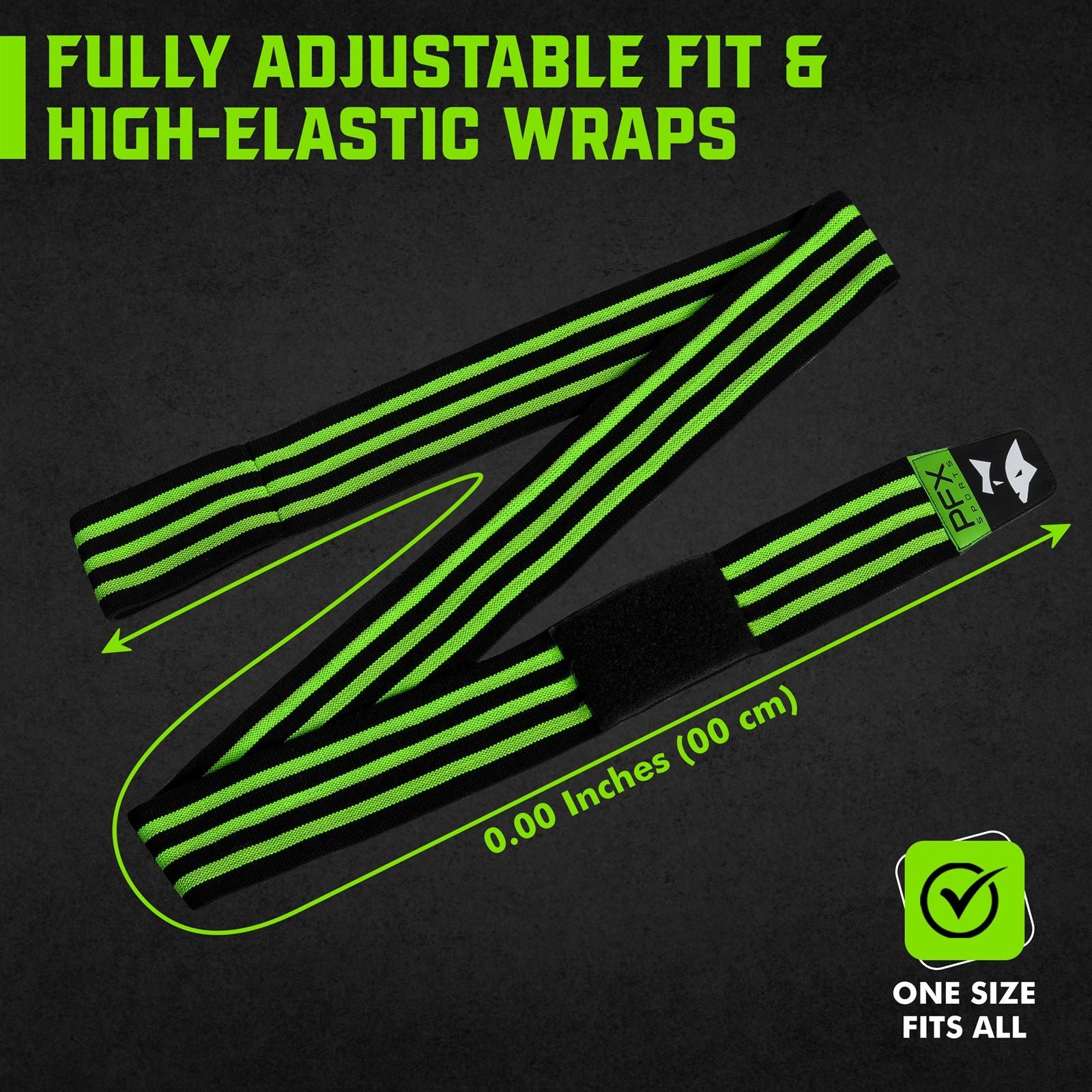 Heavy Duty Knee Wraps for Powerlifting & Weight Training – green - Image 5