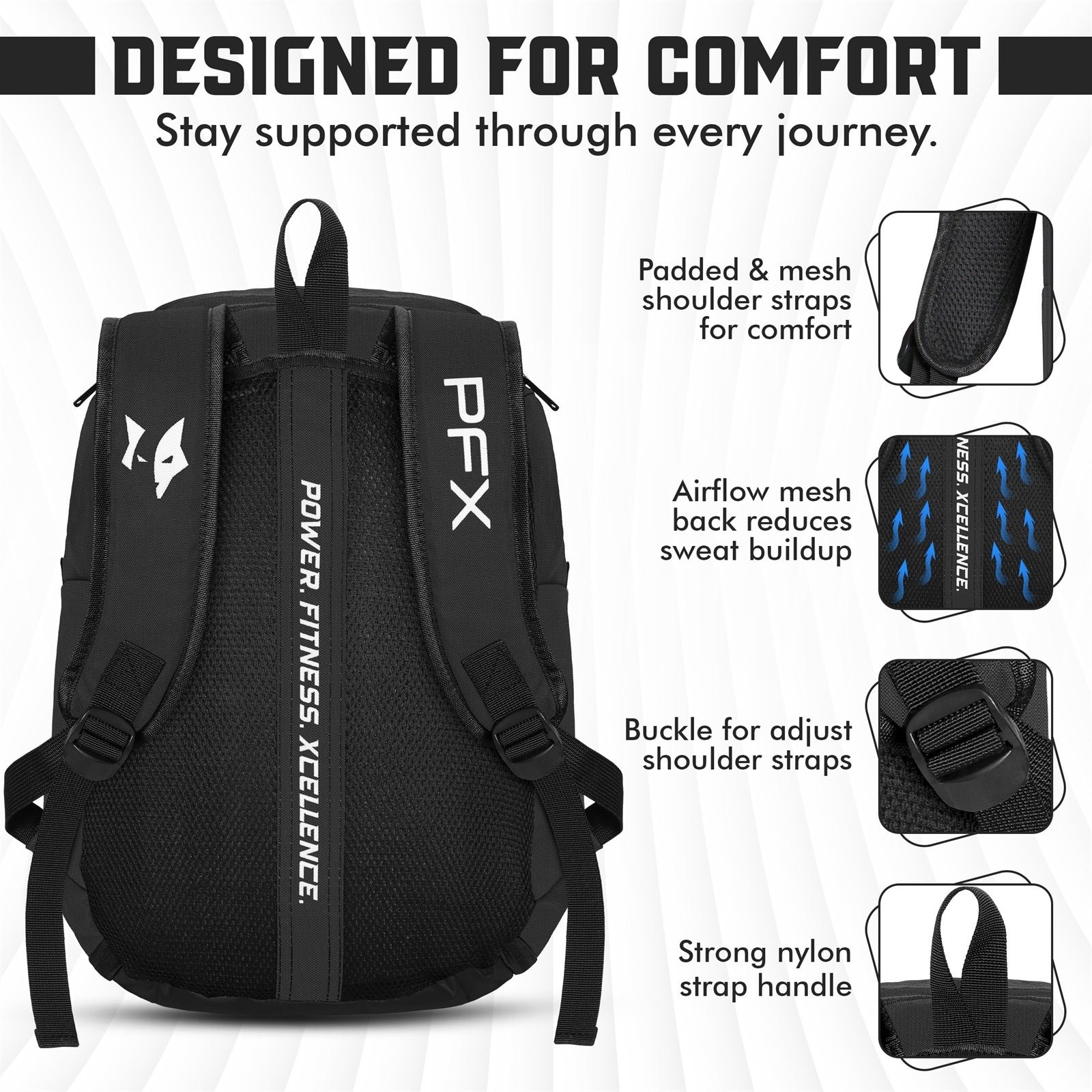 PFX Sports Digital Camo Backpack | Tactical Gear & Utility Bag (Black/Gold Camo) – white - Image 6