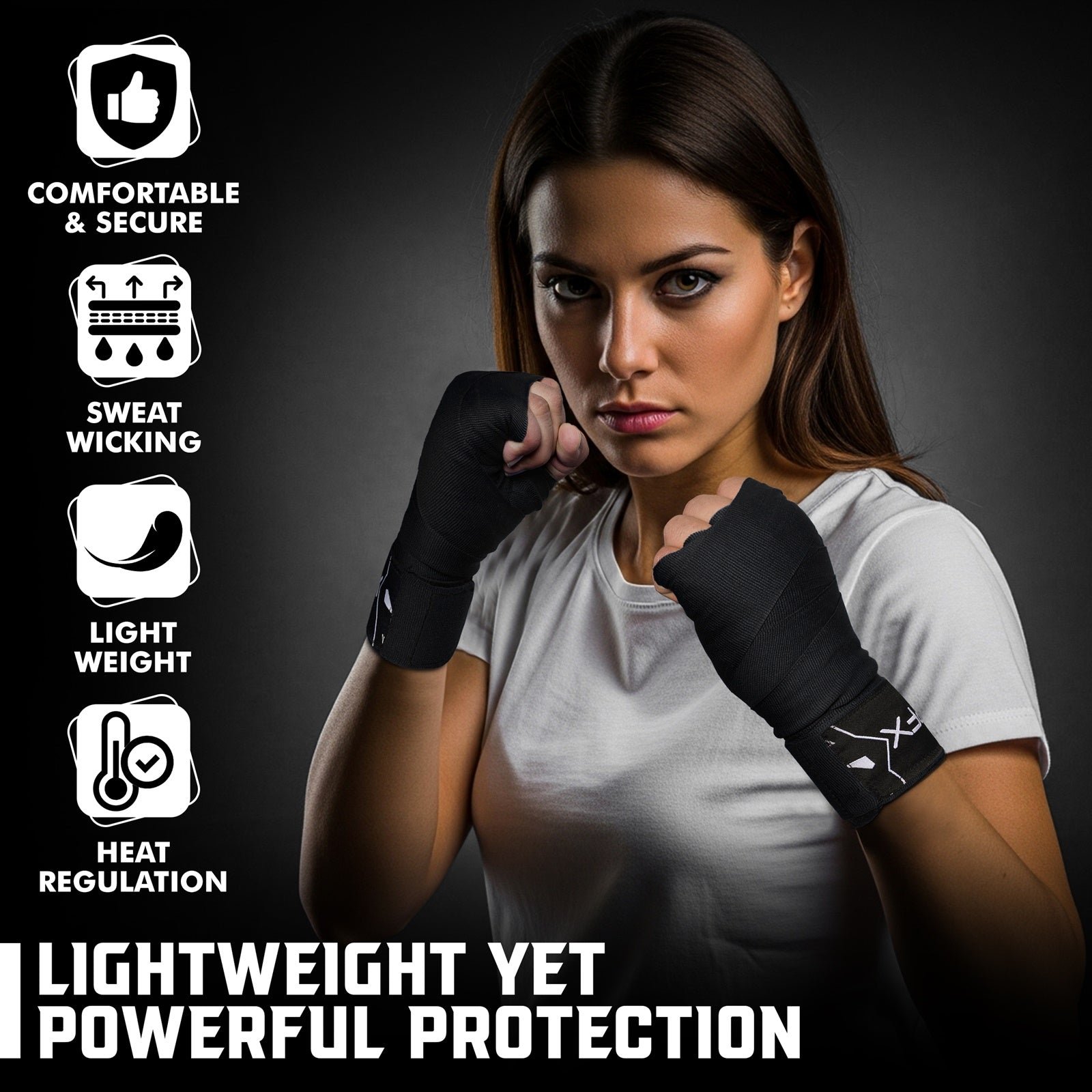 PFX Sports Professional Boxing Hand Wraps | 4.5M Extended Length – black - Image 5