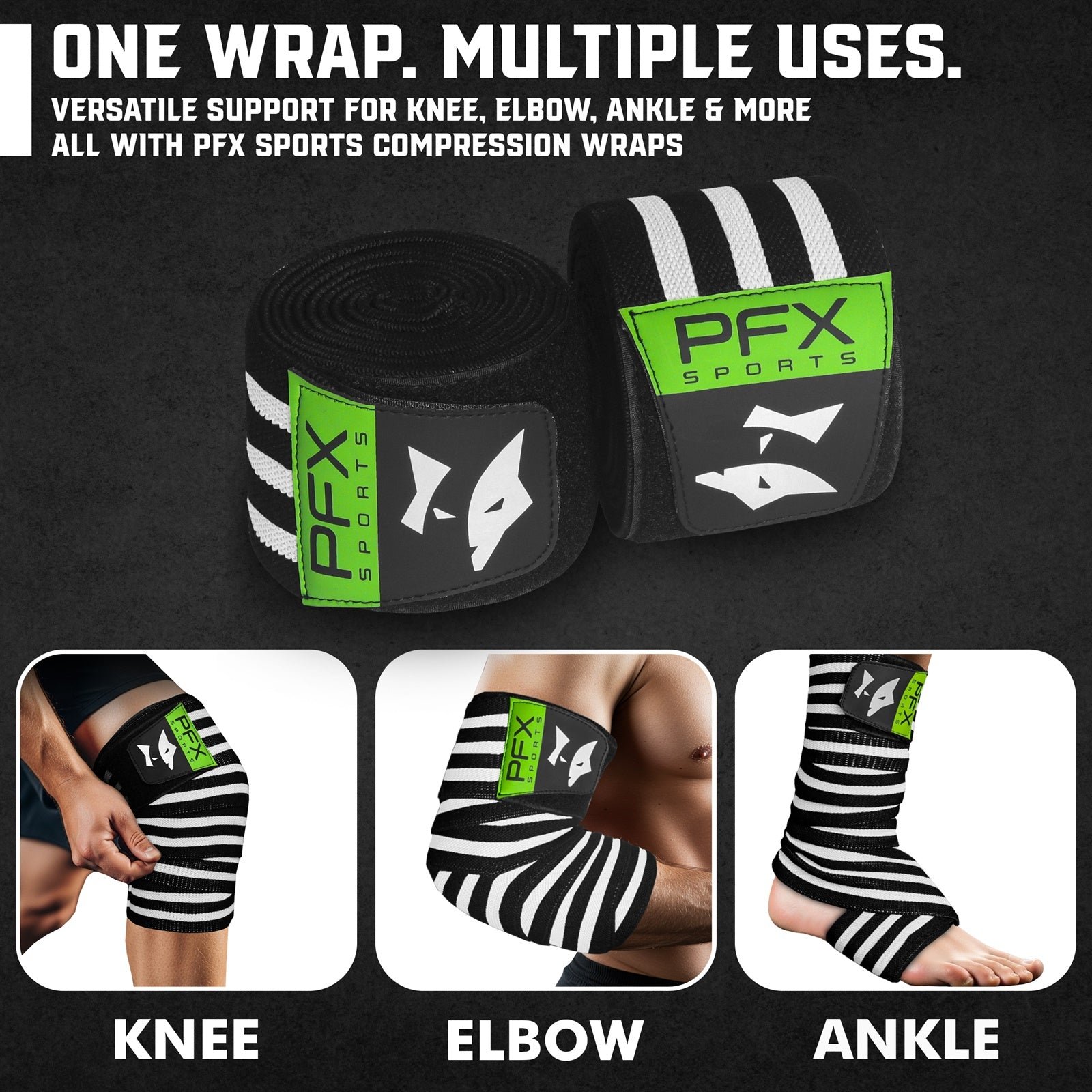 Heavy Duty Knee Wraps for Powerlifting & Weight Training – white - Image 5