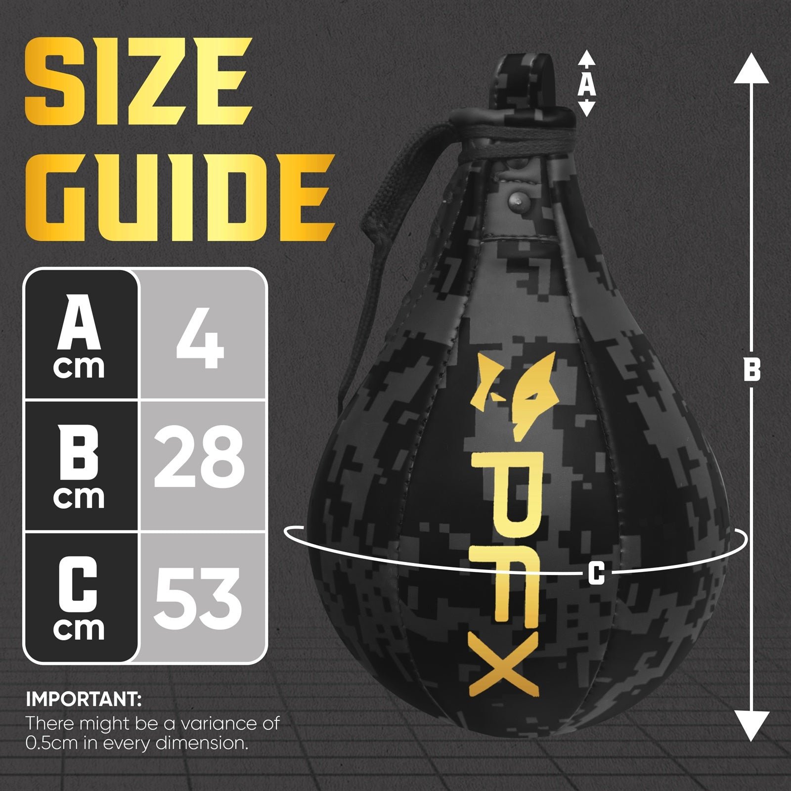 PFX Pro-Series Speed Bag | Premium PU Leather Boxing Speed Ball with 360° Swivel – Black / Gold - Image 2