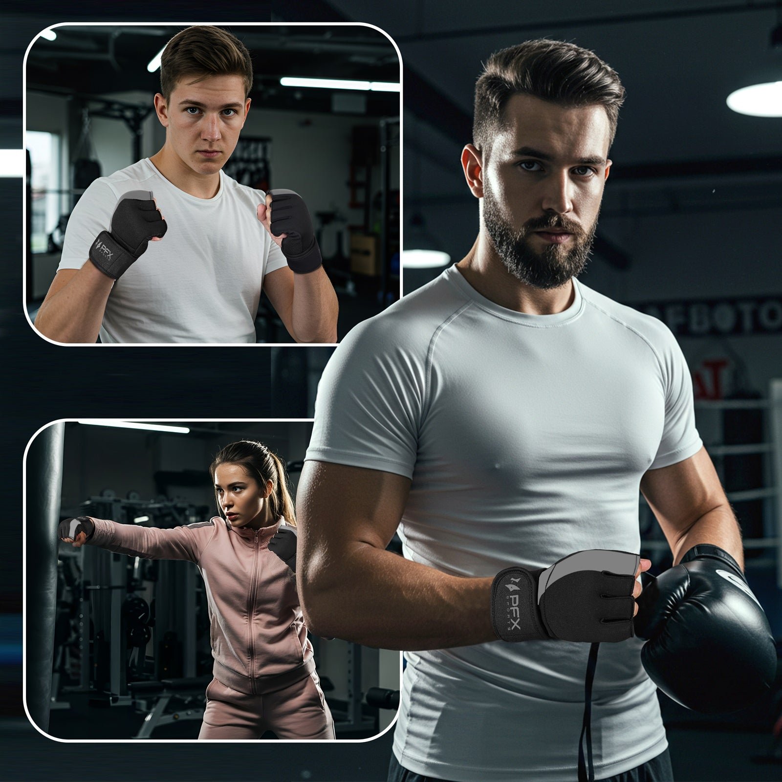 PFX Gel Inner Gloves for Boxing & MMA – grey - Image 4