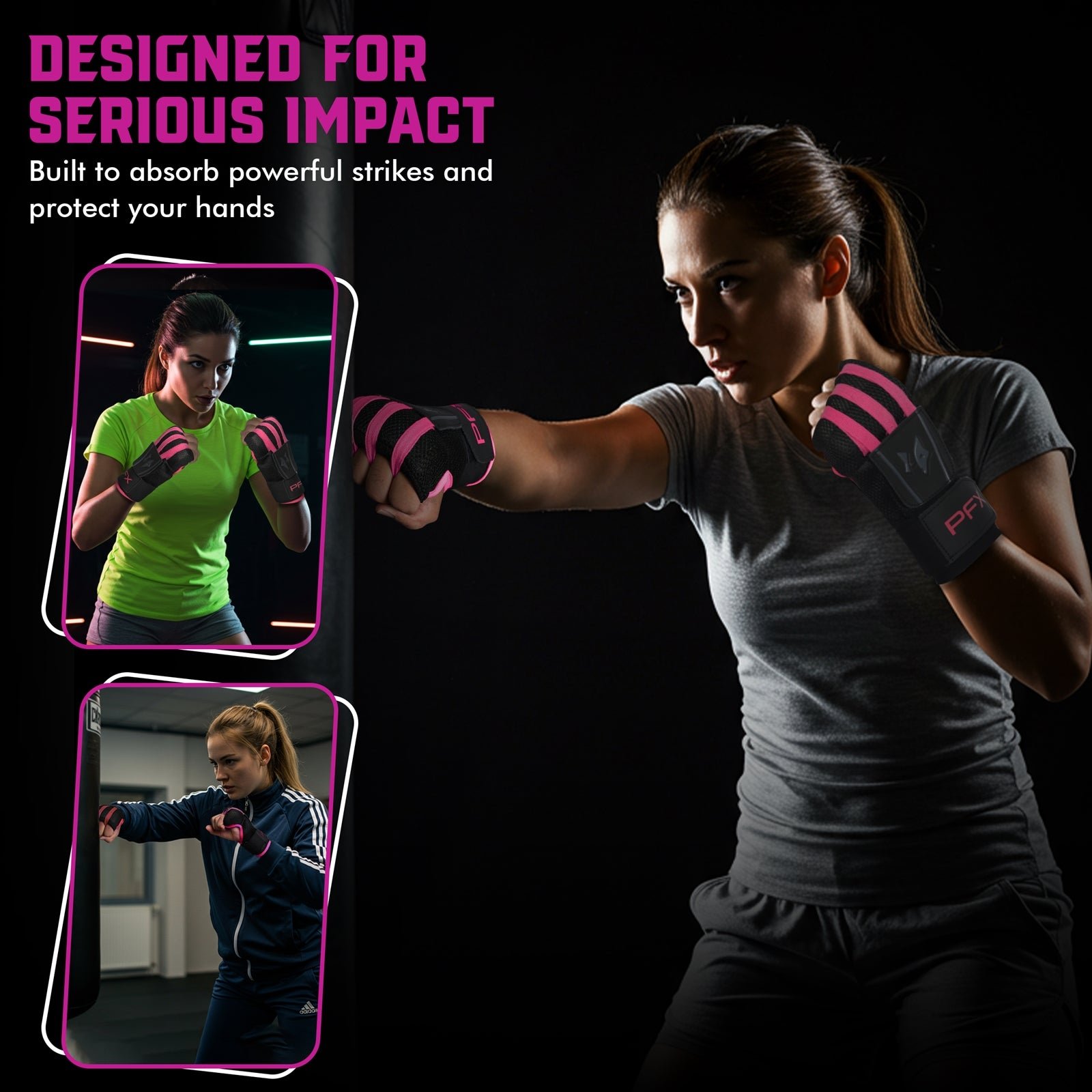 PFX Sports Fast Wraps | Quick-Wrap Boxing Inner Gloves for Knuckle Protection – pink - Image 8