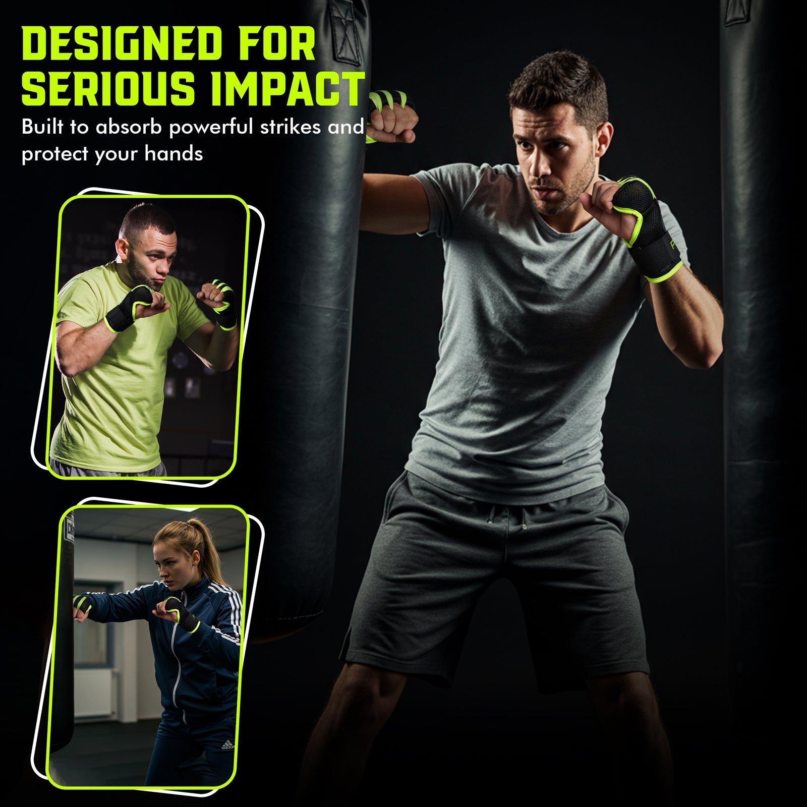 PFX Sports Fast Wraps | Quick-Wrap Boxing Inner Gloves for Knuckle Protection – black - Image 8