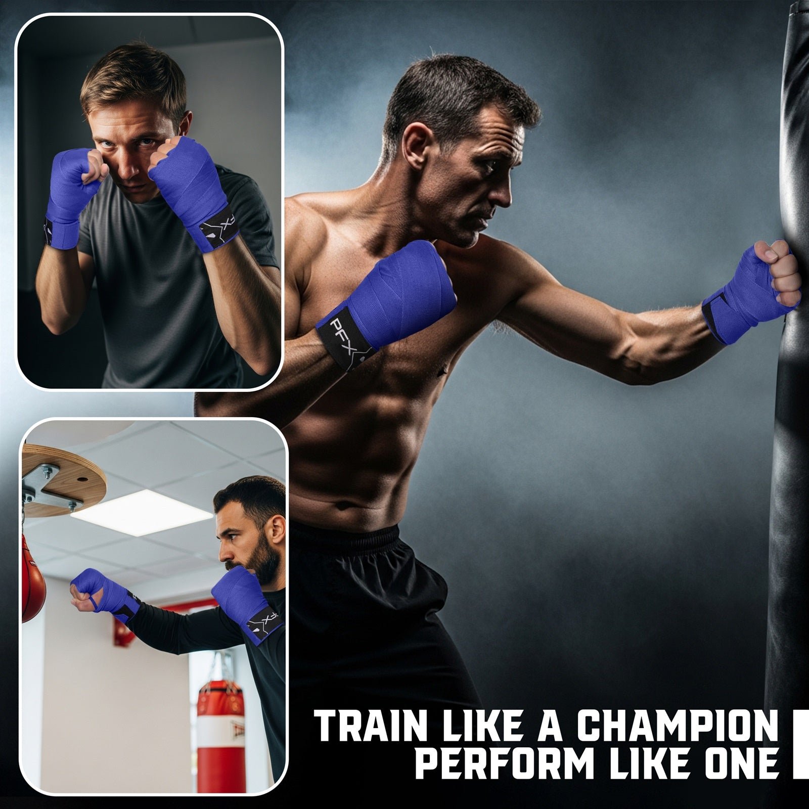 PFX Sports Professional Boxing Hand Wraps | 4.5M Extended Length – blue - Image 7