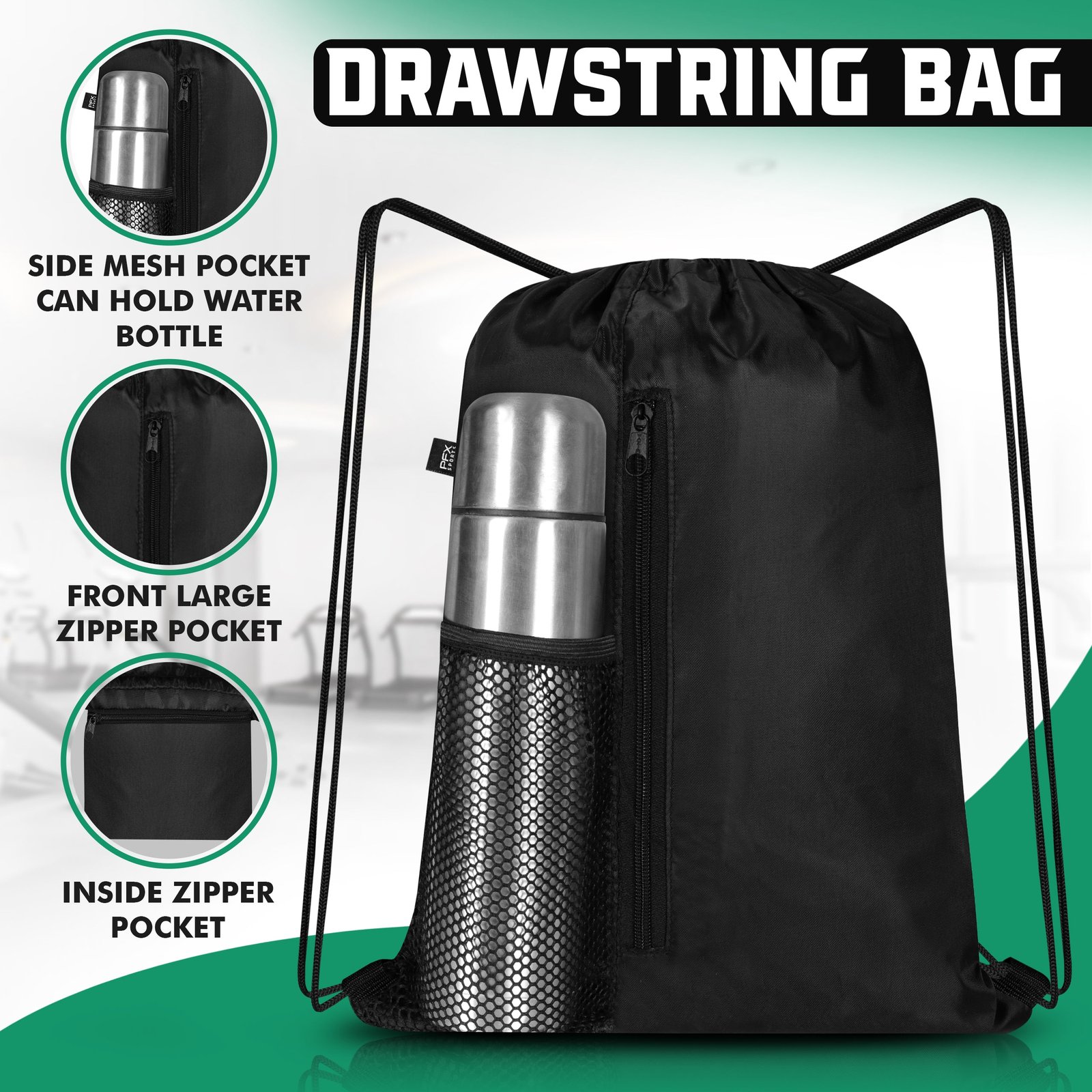 PFX Waterproof Drawstring Sports Bag - Image 3