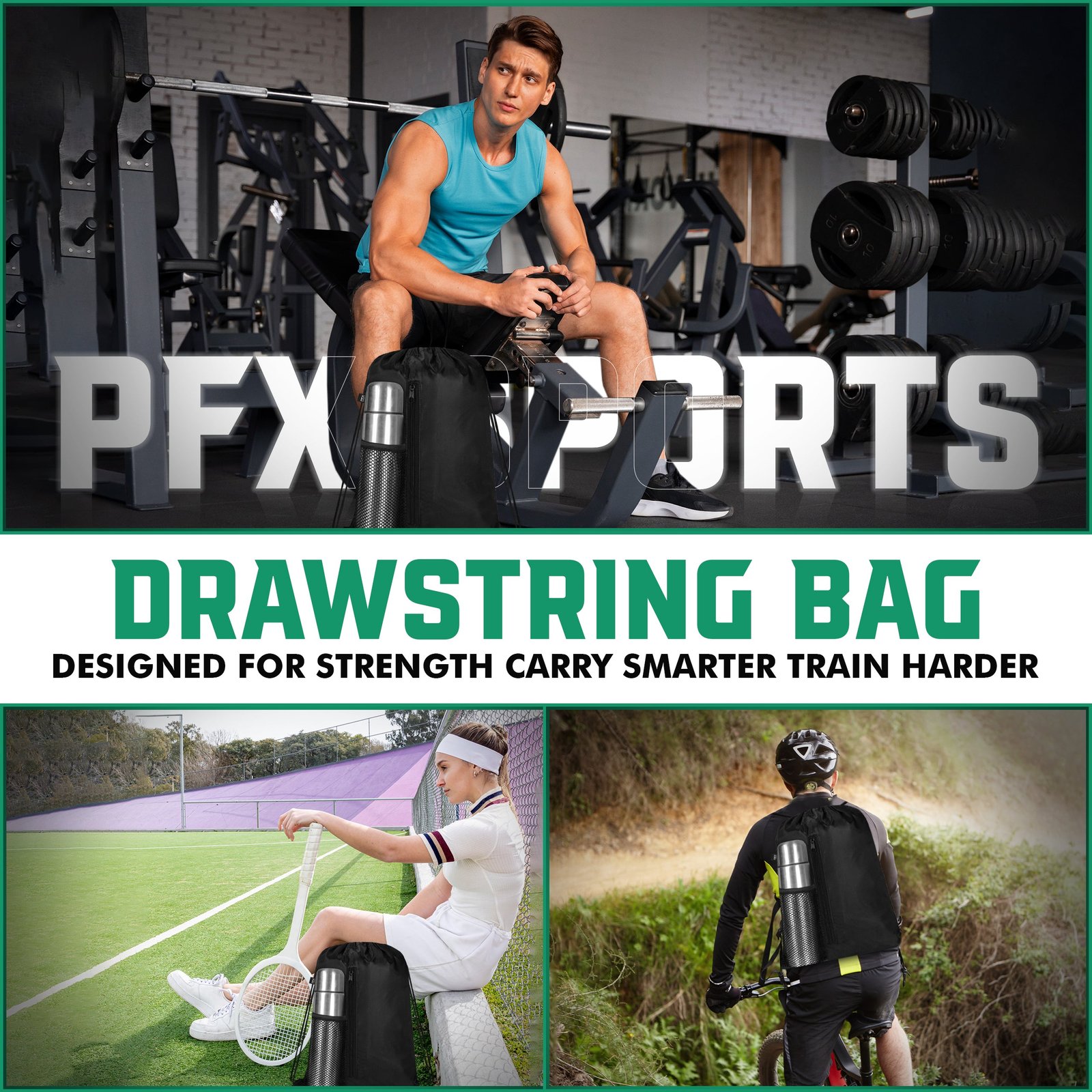 PFX Waterproof Drawstring Sports Bag - Image 7