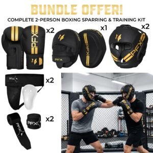 PFX Sports Golden Series Ultimate Training Partner Kit | Complete 2-Person Boxing Sparring Kit
