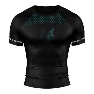 PFX Sports - Compression Rash Guard – Short Sleeve – Stealth / Teal