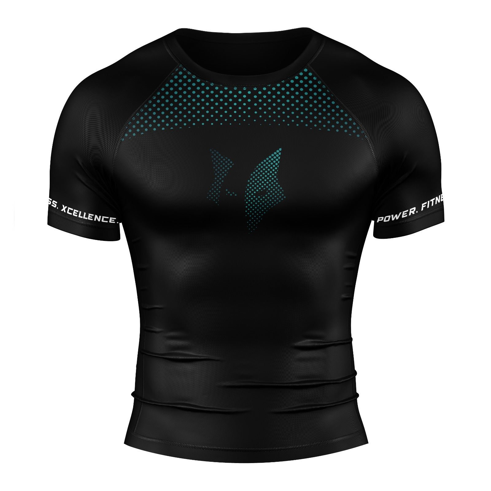 PFX Sports - Compression Rash Guard – Short Sleeve – Stealth / Teal