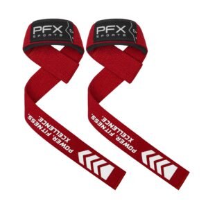 PFX Sports Weight Lifting Straps with Wrist Support – red