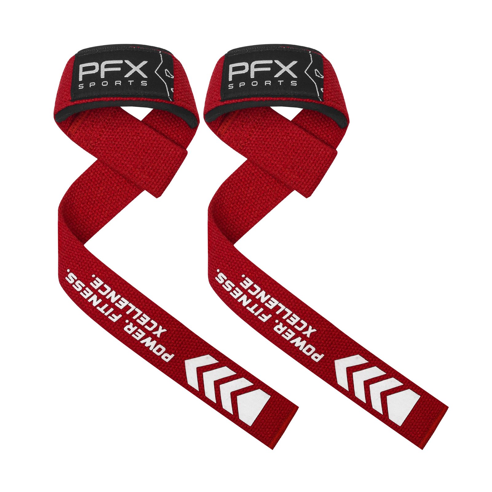 PFX Sports Weight Lifting Straps with Wrist Support – red