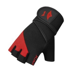 Weight Lifting Gloves with Wrist Straps – Full Palm Protection & Non-Slip Grip for Men & Women – red
