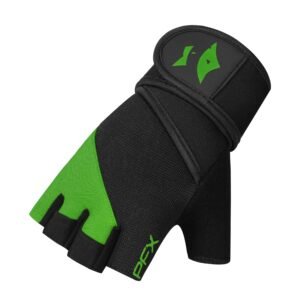 Weight Lifting Gloves with Wrist Straps – Full Palm Protection & Non-Slip Grip for Men & Women – green